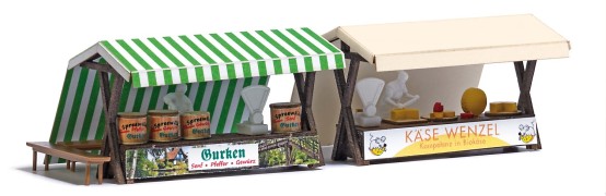 Preview: BUSCH 1822 H0 Marktstände Gurken & Käse 